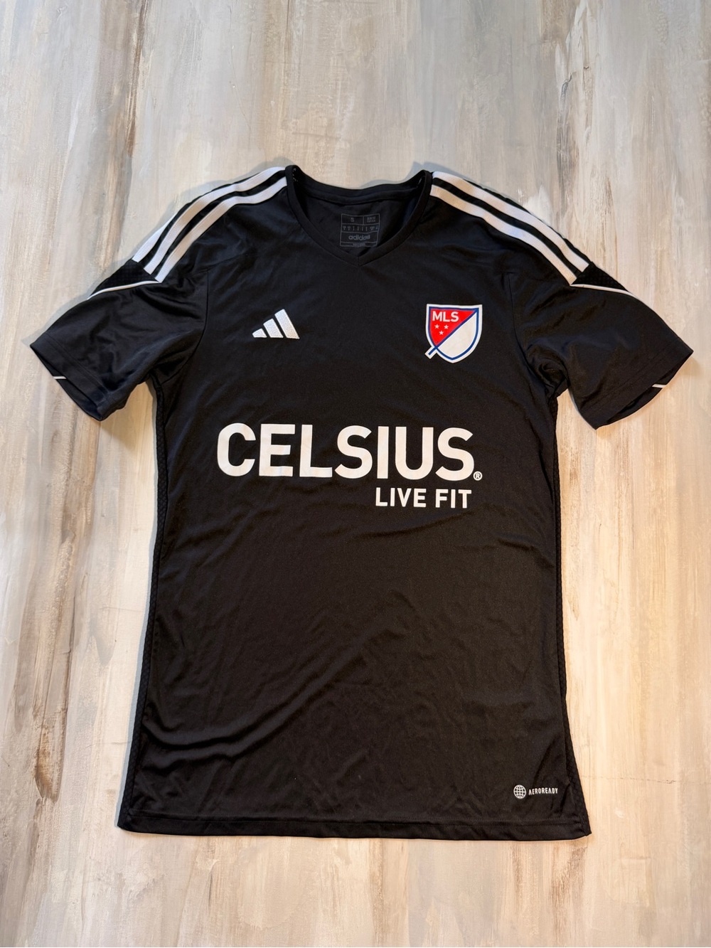 adidas MLS Celsius Training Jersey Black Size Small EUC